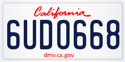 CA license plate 6UDO668