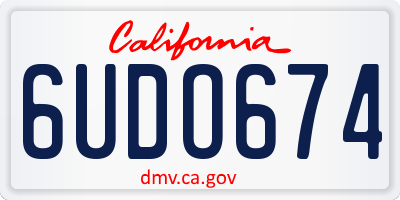 CA license plate 6UDO674