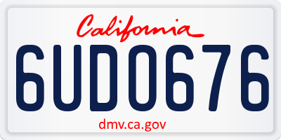 CA license plate 6UDO676