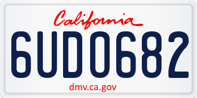 CA license plate 6UDO682