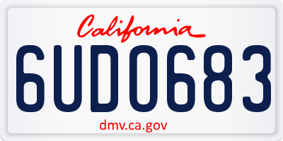 CA license plate 6UDO683