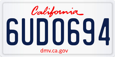 CA license plate 6UDO694
