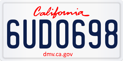 CA license plate 6UDO698