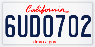 CA license plate 6UDO702