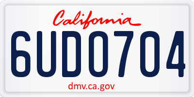 CA license plate 6UDO704