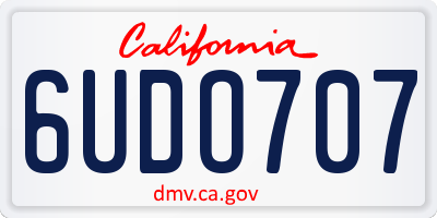 CA license plate 6UDO707