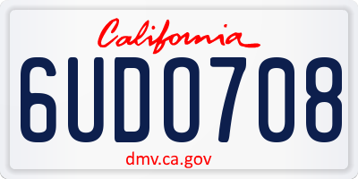 CA license plate 6UDO708