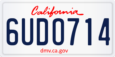 CA license plate 6UDO714