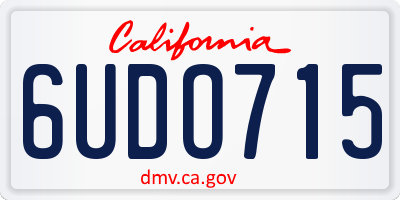 CA license plate 6UDO715