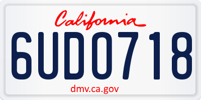 CA license plate 6UDO718