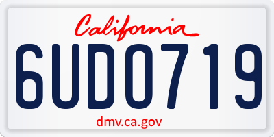 CA license plate 6UDO719