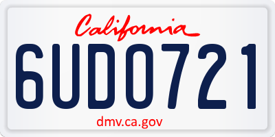 CA license plate 6UDO721