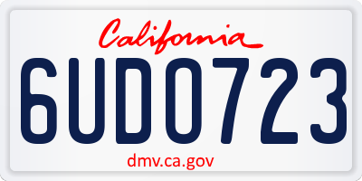 CA license plate 6UDO723