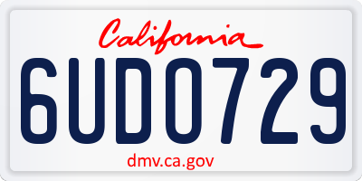 CA license plate 6UDO729