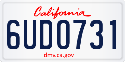 CA license plate 6UDO731