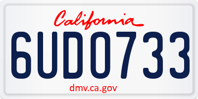 CA license plate 6UDO733