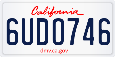 CA license plate 6UDO746