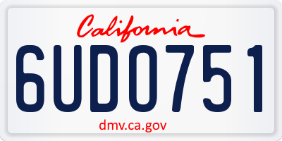 CA license plate 6UDO751