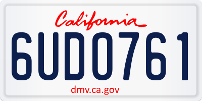 CA license plate 6UDO761