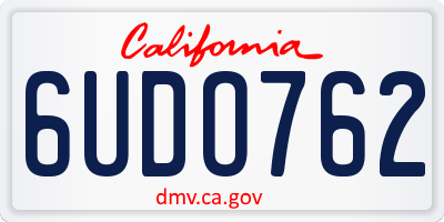CA license plate 6UDO762