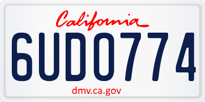 CA license plate 6UDO774