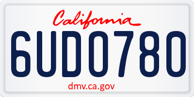 CA license plate 6UDO780