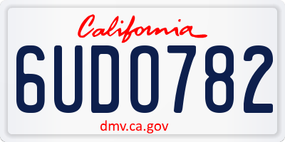CA license plate 6UDO782
