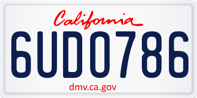 CA license plate 6UDO786