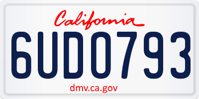 CA license plate 6UDO793