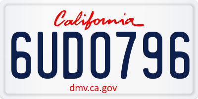 CA license plate 6UDO796