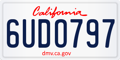 CA license plate 6UDO797
