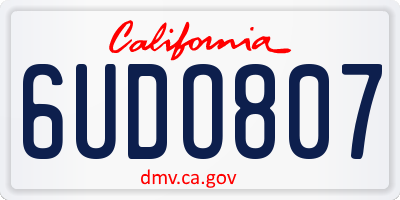 CA license plate 6UDO807