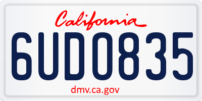 CA license plate 6UDO835