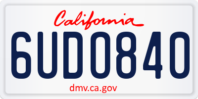 CA license plate 6UDO840