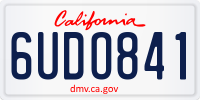 CA license plate 6UDO841
