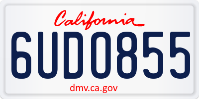 CA license plate 6UDO855