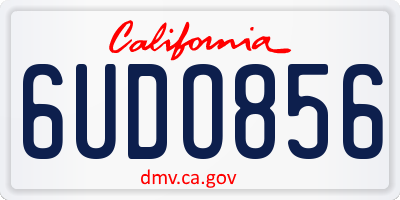 CA license plate 6UDO856