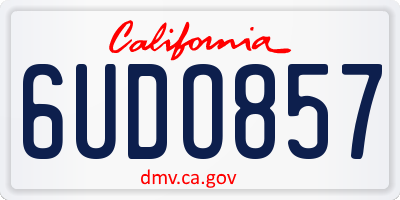 CA license plate 6UDO857