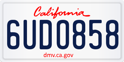 CA license plate 6UDO858