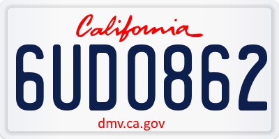 CA license plate 6UDO862