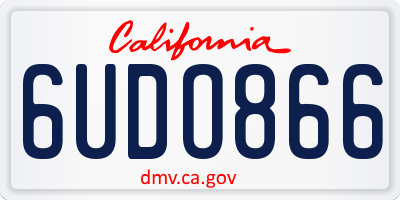 CA license plate 6UDO866