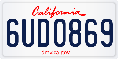 CA license plate 6UDO869