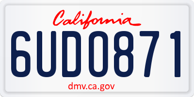 CA license plate 6UDO871