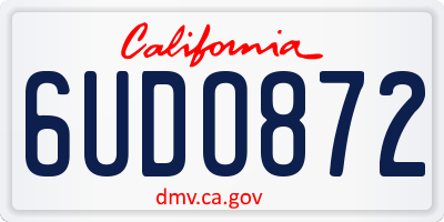 CA license plate 6UDO872
