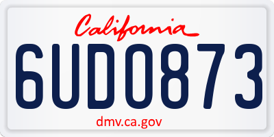 CA license plate 6UDO873