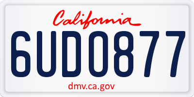 CA license plate 6UDO877