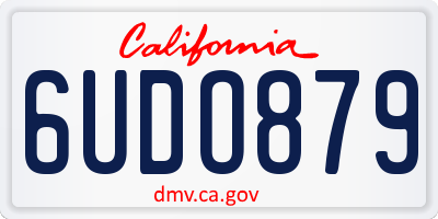 CA license plate 6UDO879