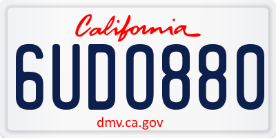CA license plate 6UDO880