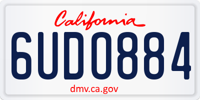 CA license plate 6UDO884