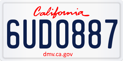 CA license plate 6UDO887